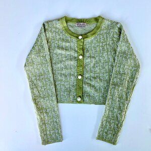 VRG GRL Green Women's Cardigan Sweater-Size S/M